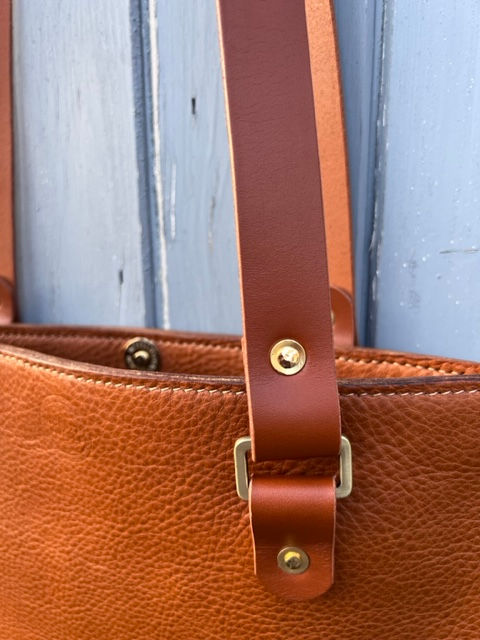 縮圖：Morgan + Wells Ontario bag, tan leather shoulder tote bag