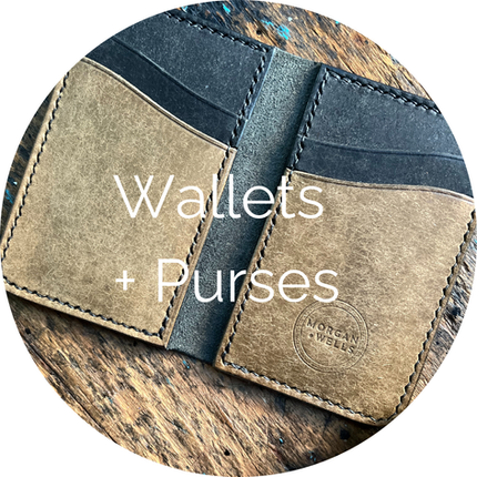 Handstitched Leather Wallets + Purses link