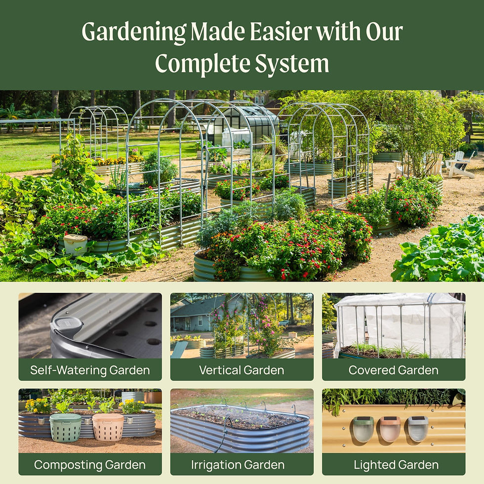 Thumbnail: 17" Tall 9 In 1 Large Modular Metal Raised Garden Bed Kit