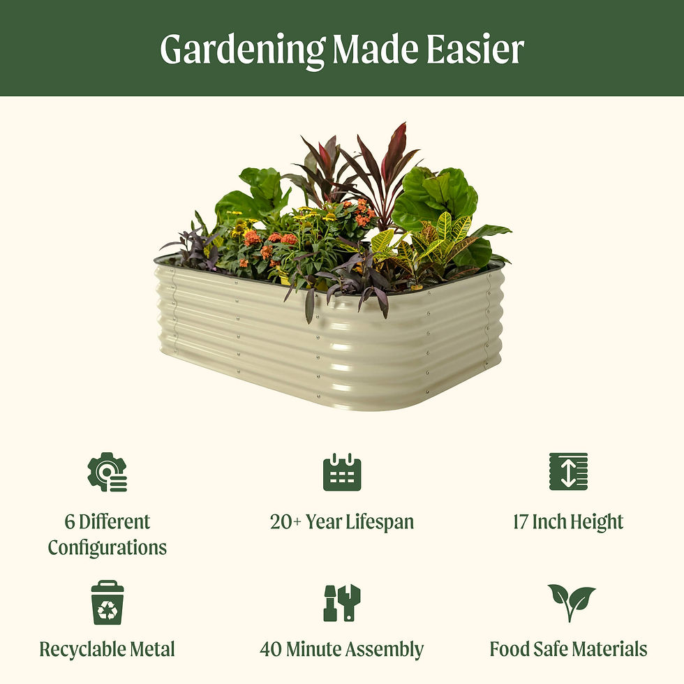 Thumbnail: 17" Tall 6 In 1 Medium Modular Metal Raised Garden Bed Kit