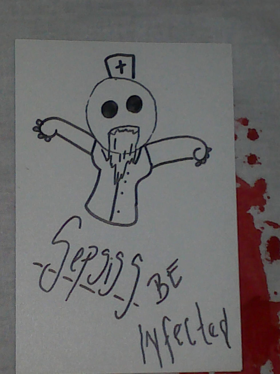 Sepsiss nurse. Drawn by Allison Johonnett
