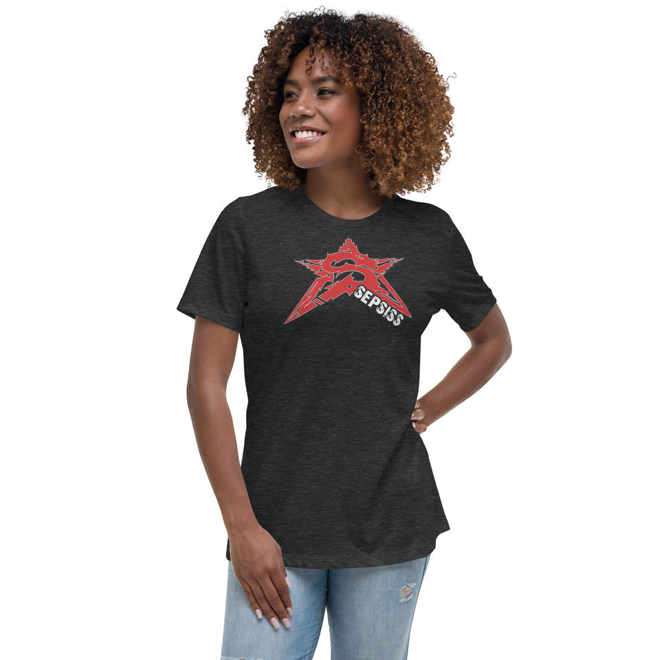 women's tee: heather gray (front)