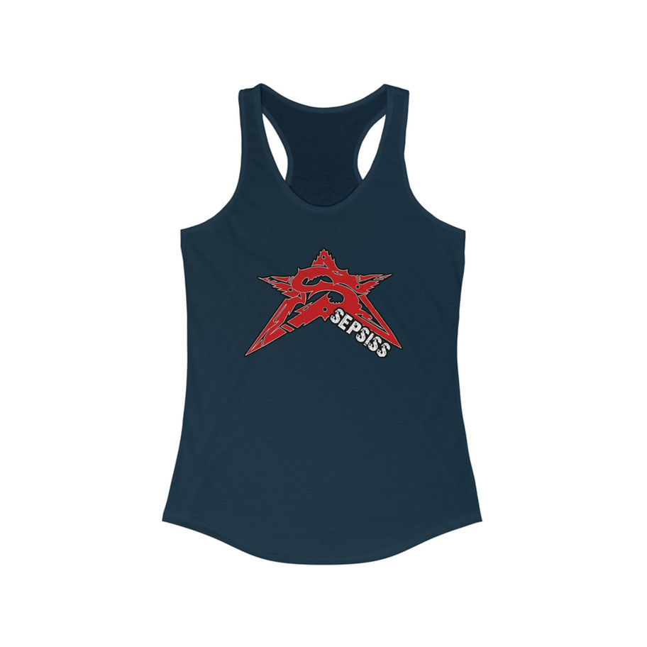 Star Racerback Tank (navy front)