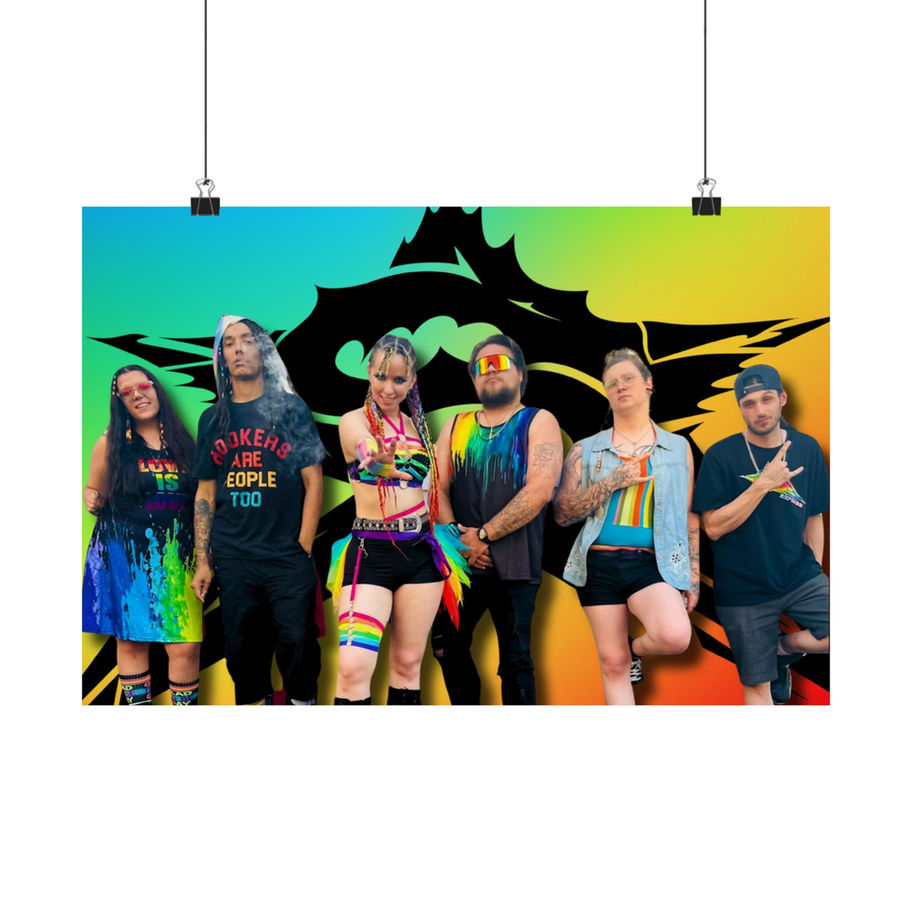 Rainbow Band Poster (hanging view)