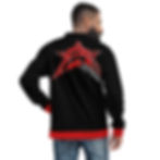 Staff Jacket (Red): Unisex Bomber (back view)