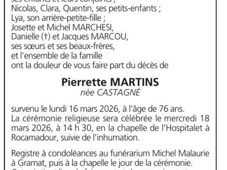 Pierrette nous a quittés