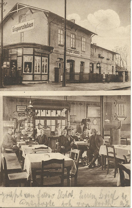 Ansichtskarte I Bahnhofswirtschaft Gispersleben