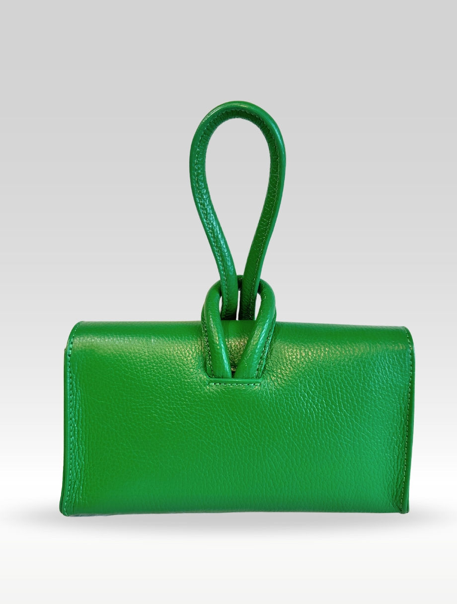 Thumbnail: Wristlet leather bag Kelly green