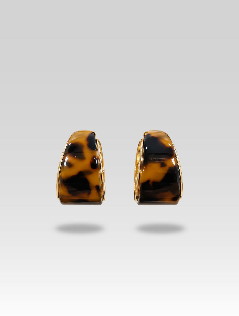 Tortoise Sculpted Hoop Earrings