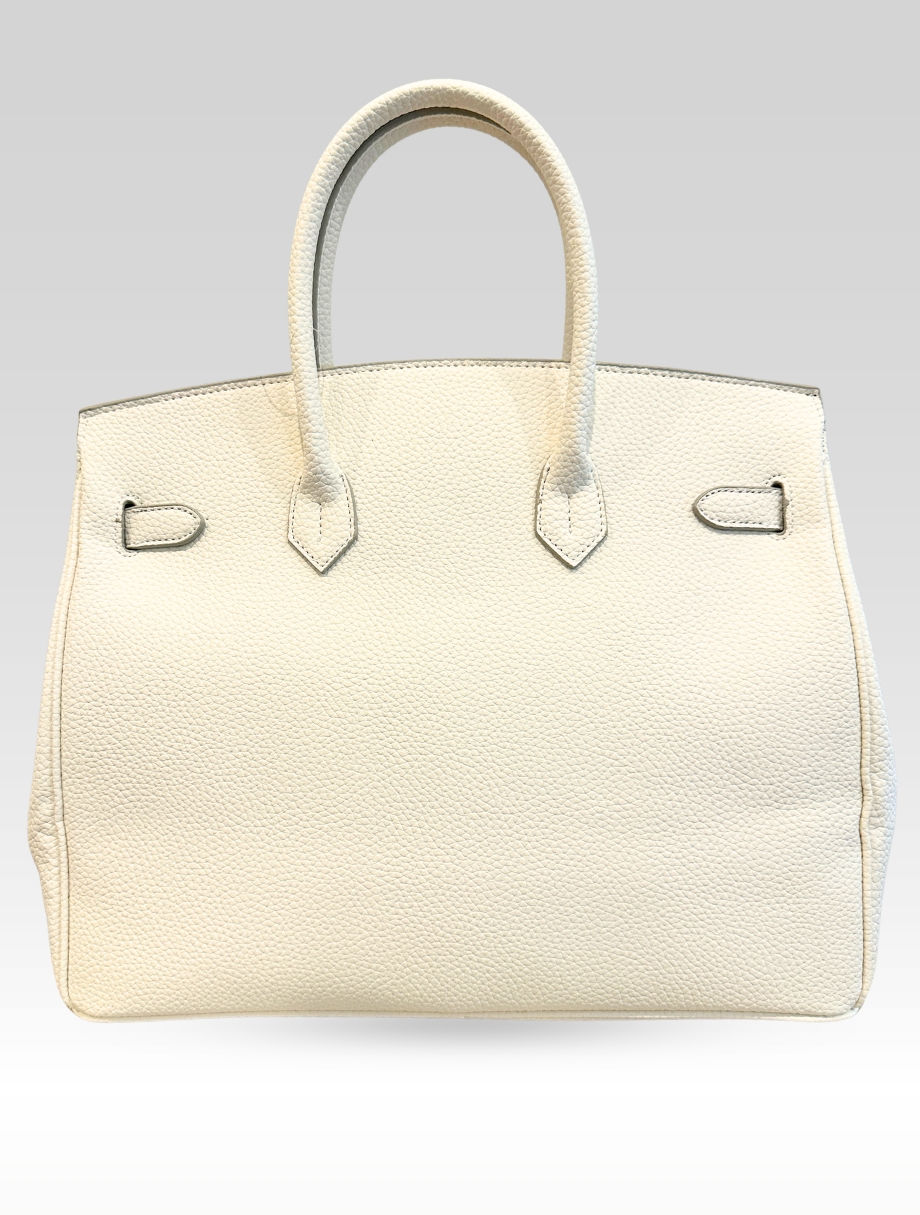 Thumbnail: White Classic Structured Leather Bag