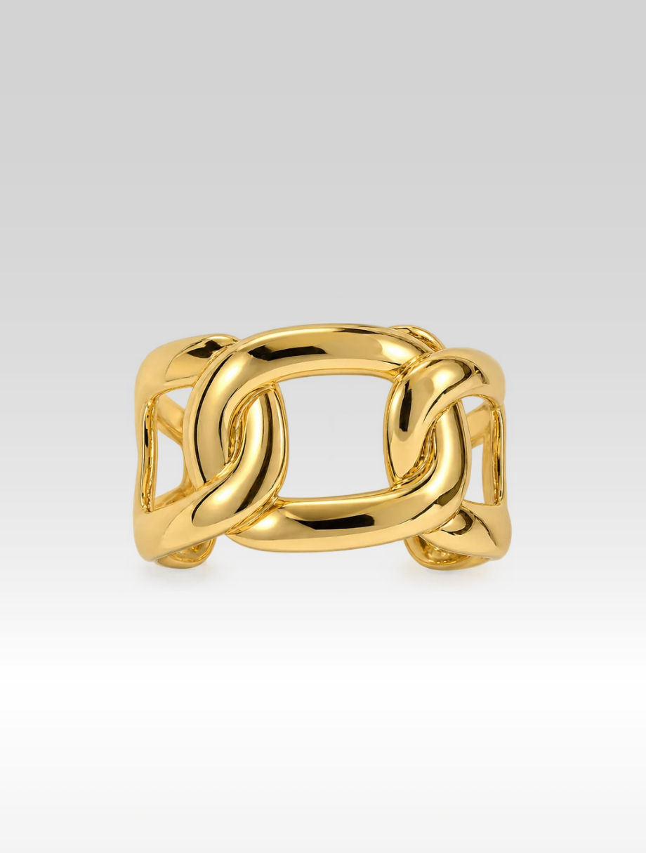 Gold Statement Link Cuff Bracelet