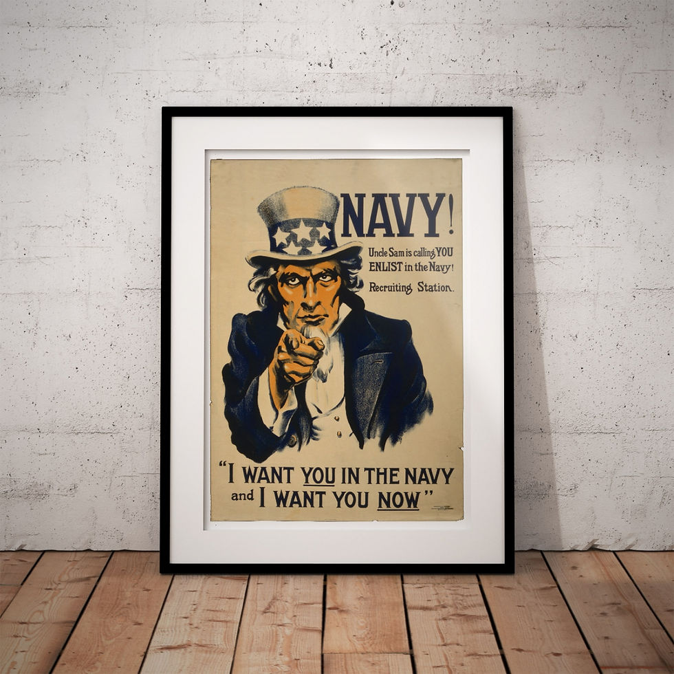 Thumbnail: WW1 Recruitment Poster - Navy! Uncle Sam is Calling You