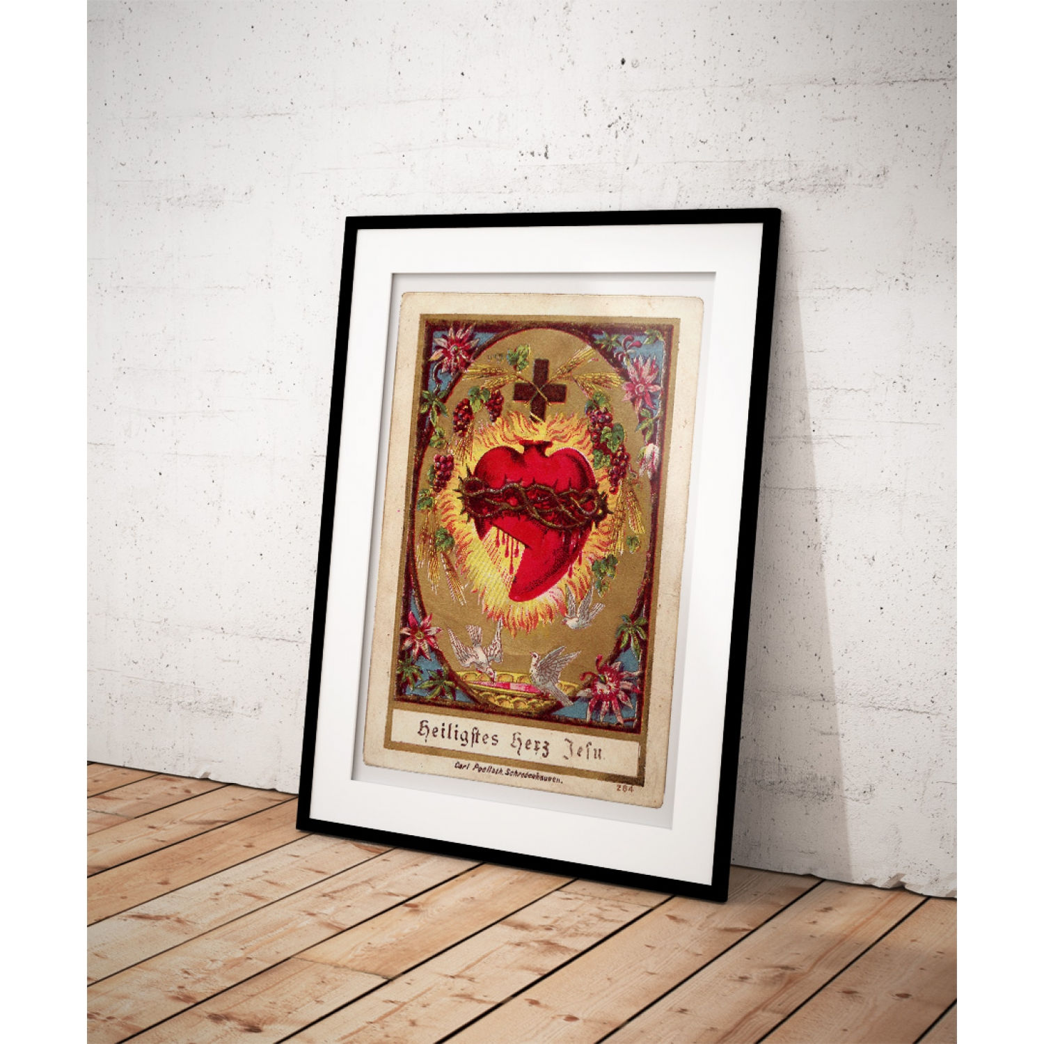 Vintage Religious Illustration - The Sacred Heart of Jesus