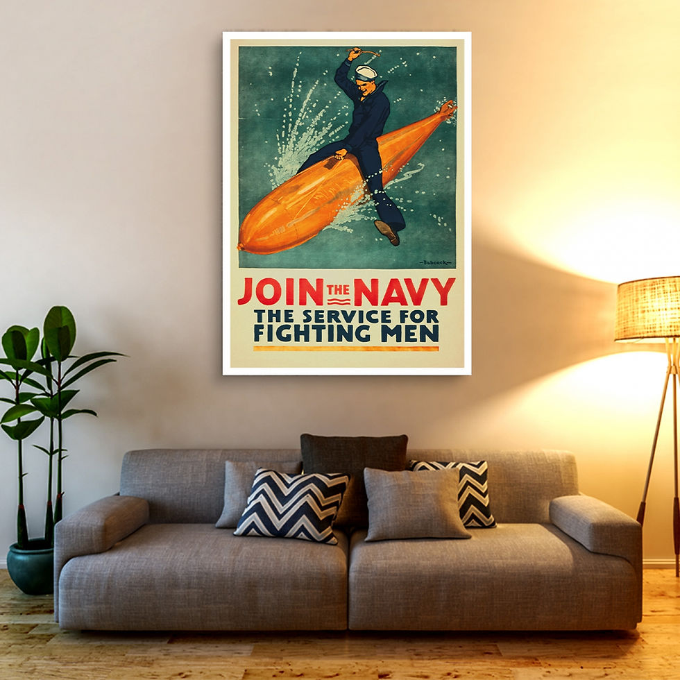 Thumbnail: WW1 Recruitment Poster - Join the Navy, for Fighting Men