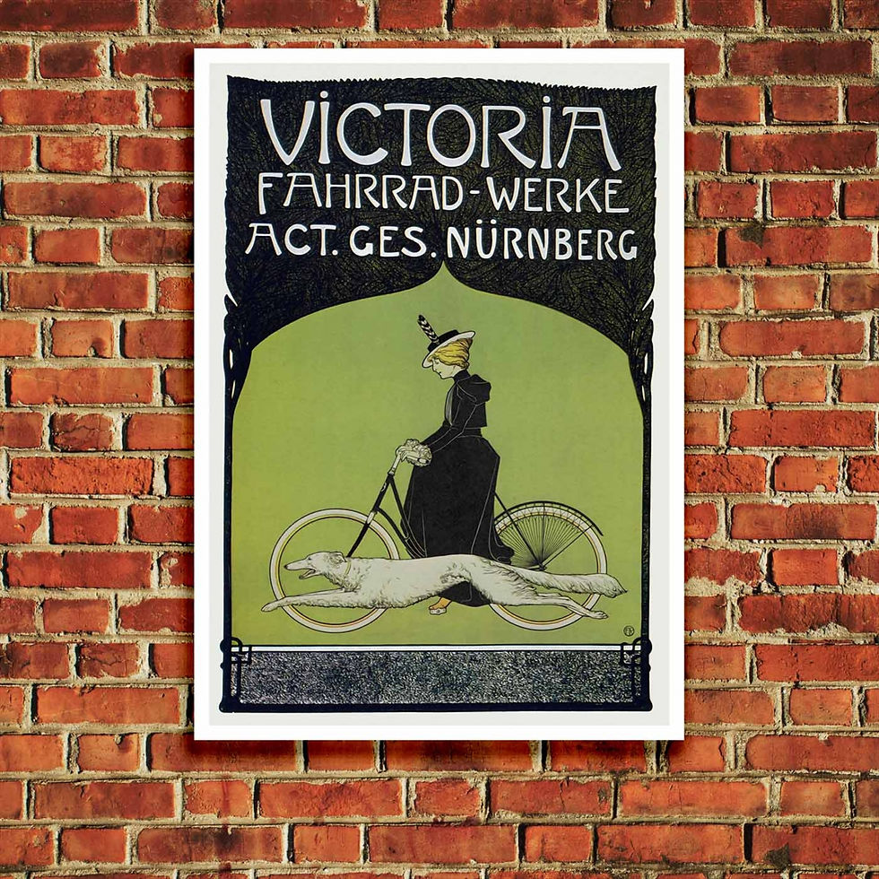 Thumbnail: Vintage German Bicycle Poster - Victoria Fahrrad Werke AG