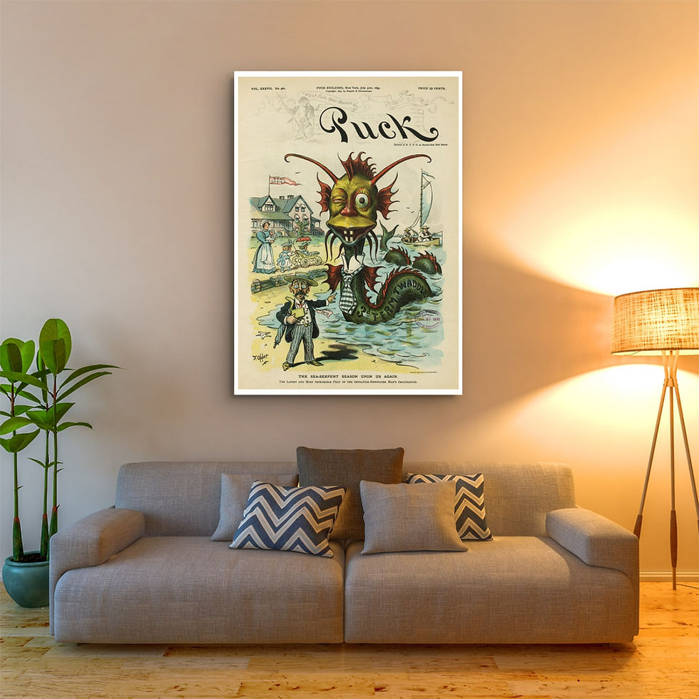Thumbnail: Vintage Political Comic Poster - Sea Serpent Season