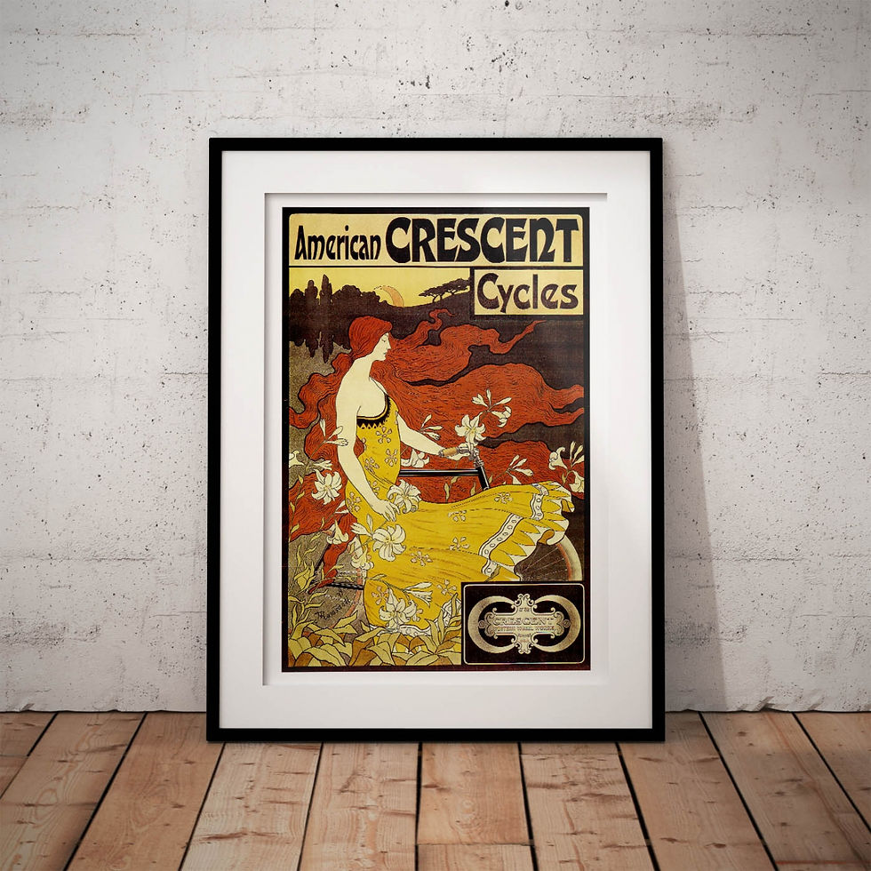 Thumbnail: Vintage Bicycle Poster - American Crescent Cycles