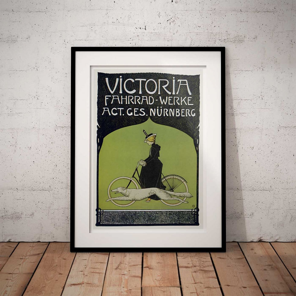 Thumbnail: Vintage German Bicycle Poster - Victoria Fahrrad Werke AG