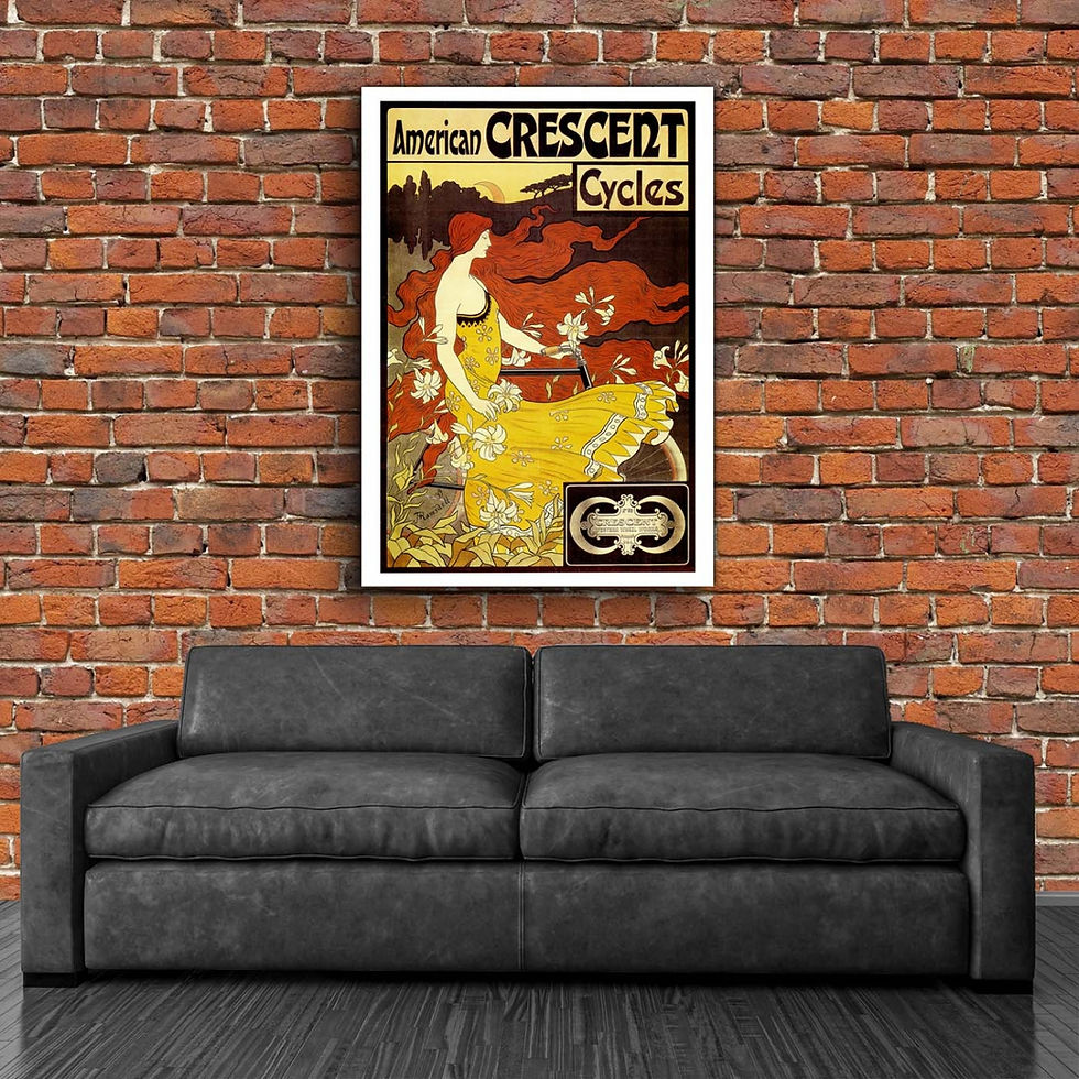 Thumbnail: Vintage Bicycle Poster - American Crescent Cycles