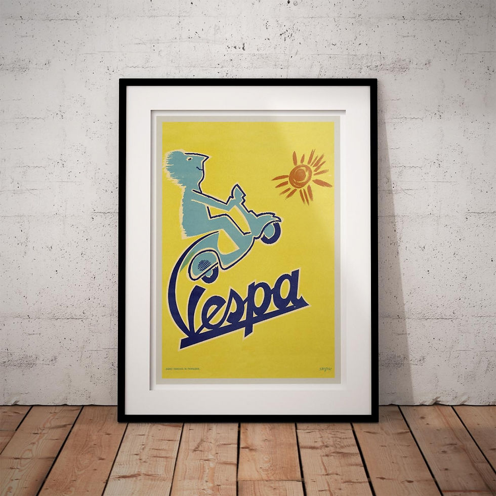 Thumbnail: Vintage Italian Promotional Poster - Vespa Scooter