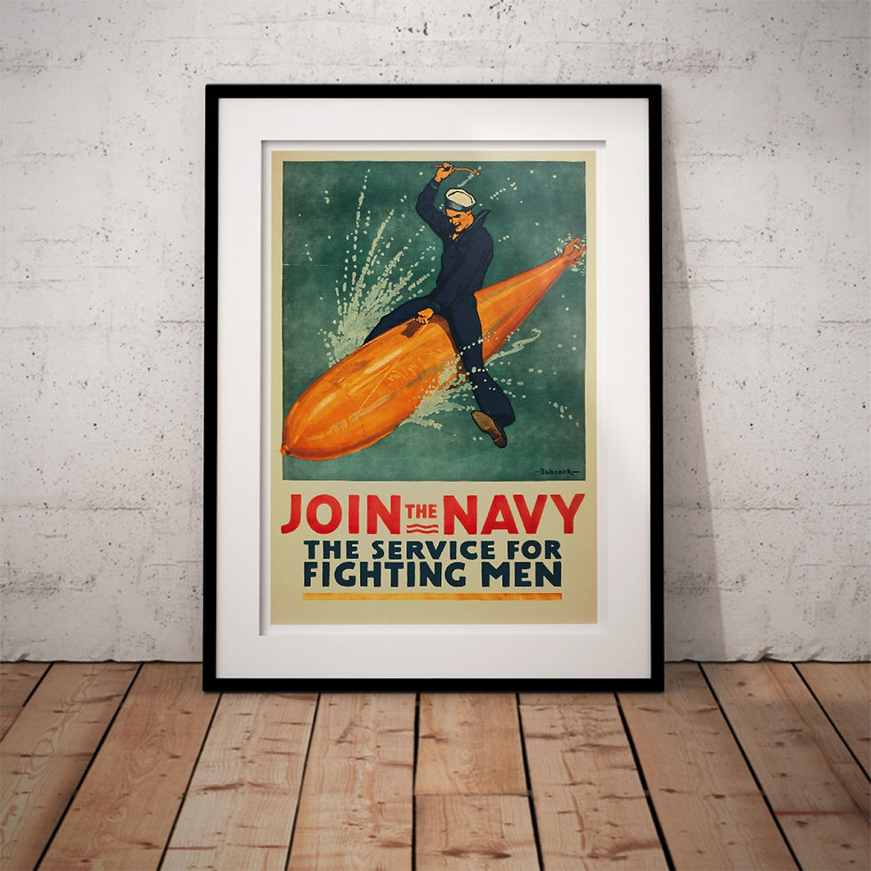 Thumbnail: WW1 Recruitment Poster - Join the Navy, for Fighting Men
