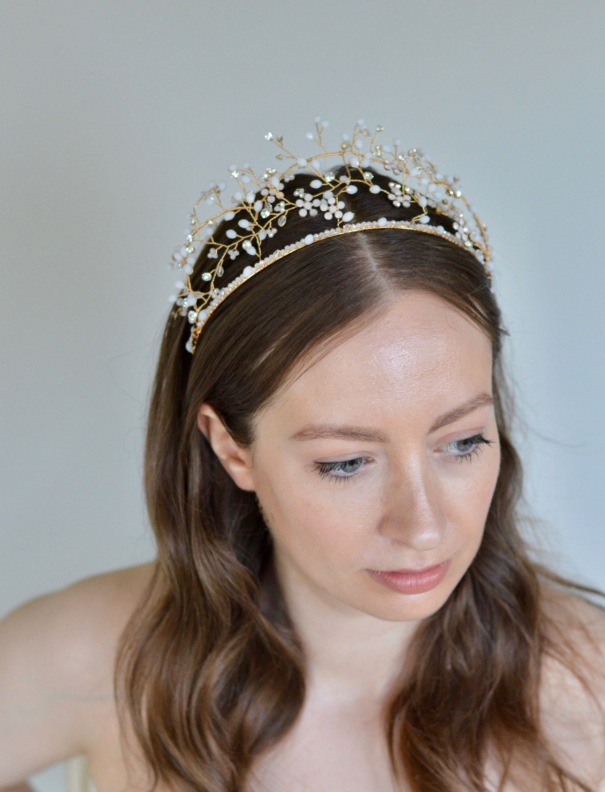 LITA Beautiful Gold Bridal Crown