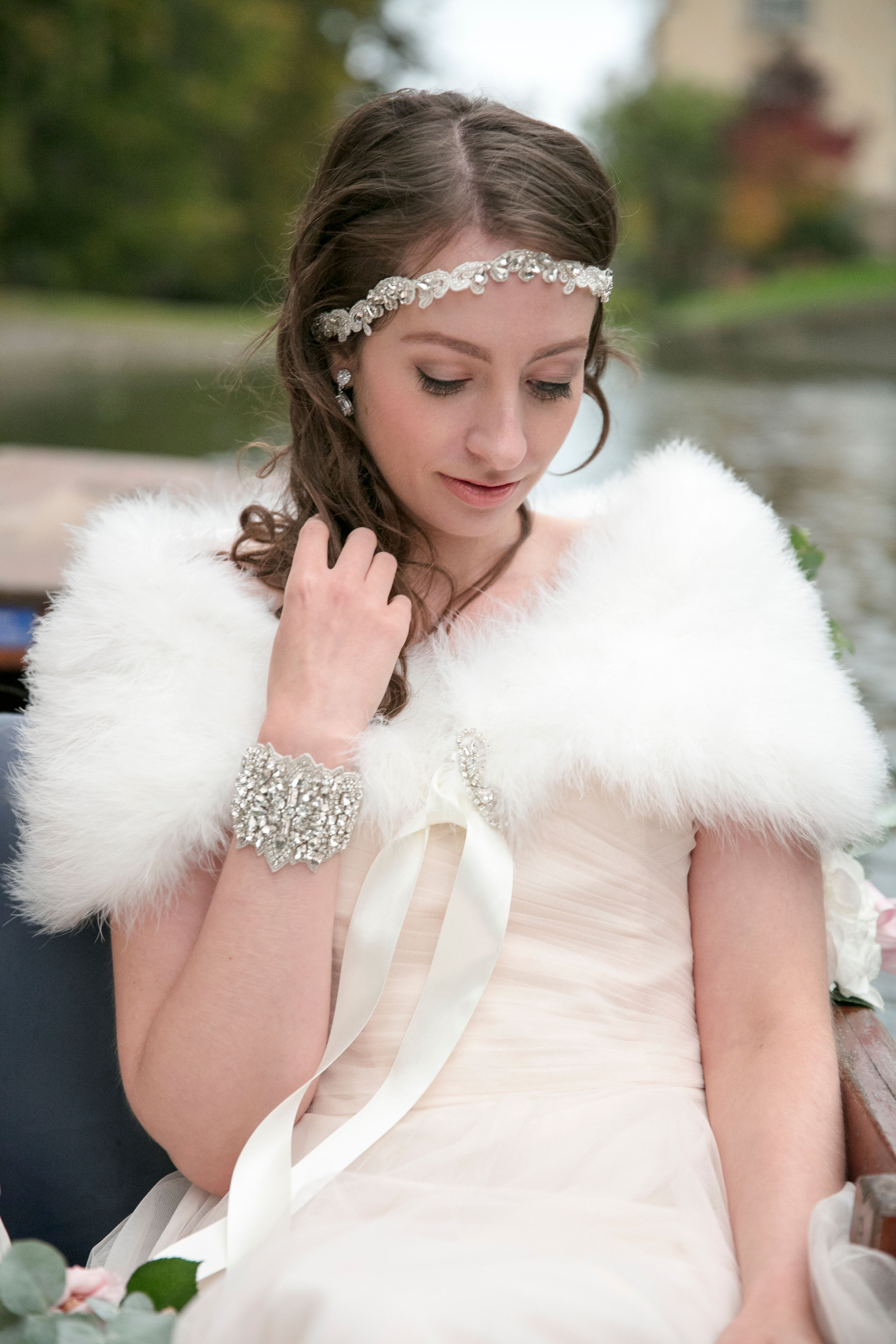 Vintage Inspired Genuine Marabou feather Bridal Shrug/Wrap
