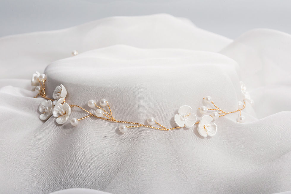 Thumbnail: CHERRY BLOSSOM Delicate Flower Bridal Hair Vine