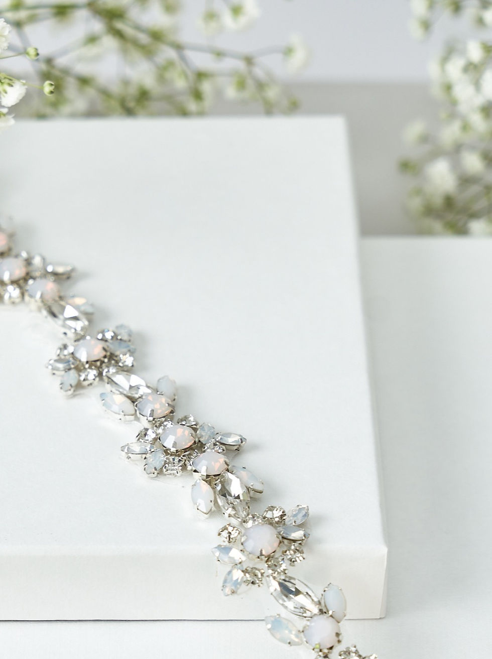 Thumbnail: LOTUS Crystal and Opal Bridal Bracelet