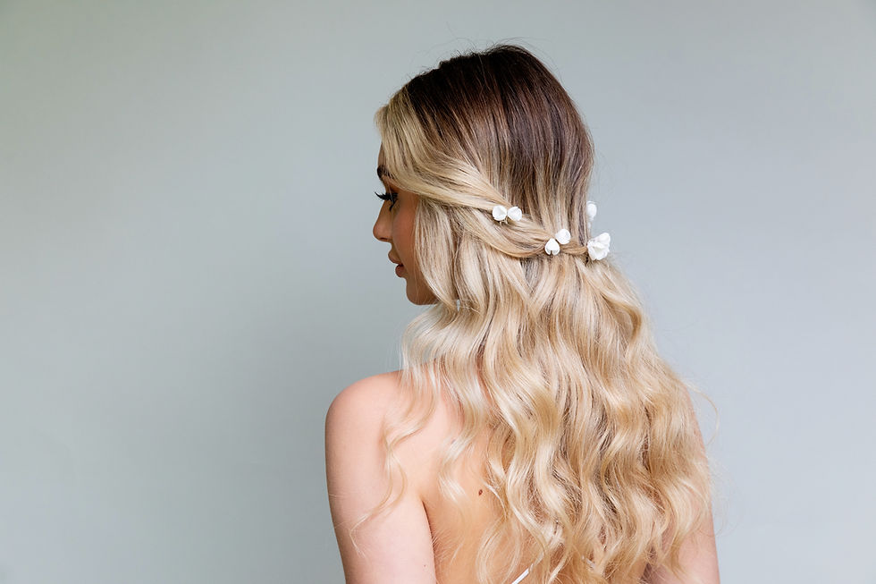 Thumbnail: JASMINE Set of Three  Bridal Hair Pins and One Pettit Hair Comb
