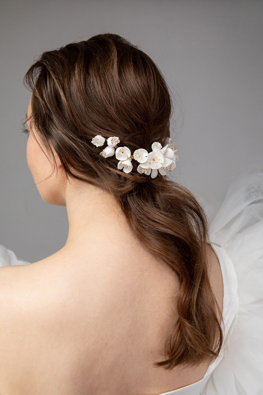 Thumbnail: Clay Flower Bridal Headpiece