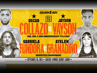 Golden Boy presenta doble cartelera: Collazo y Fundora defenderán sus títulos mundiales