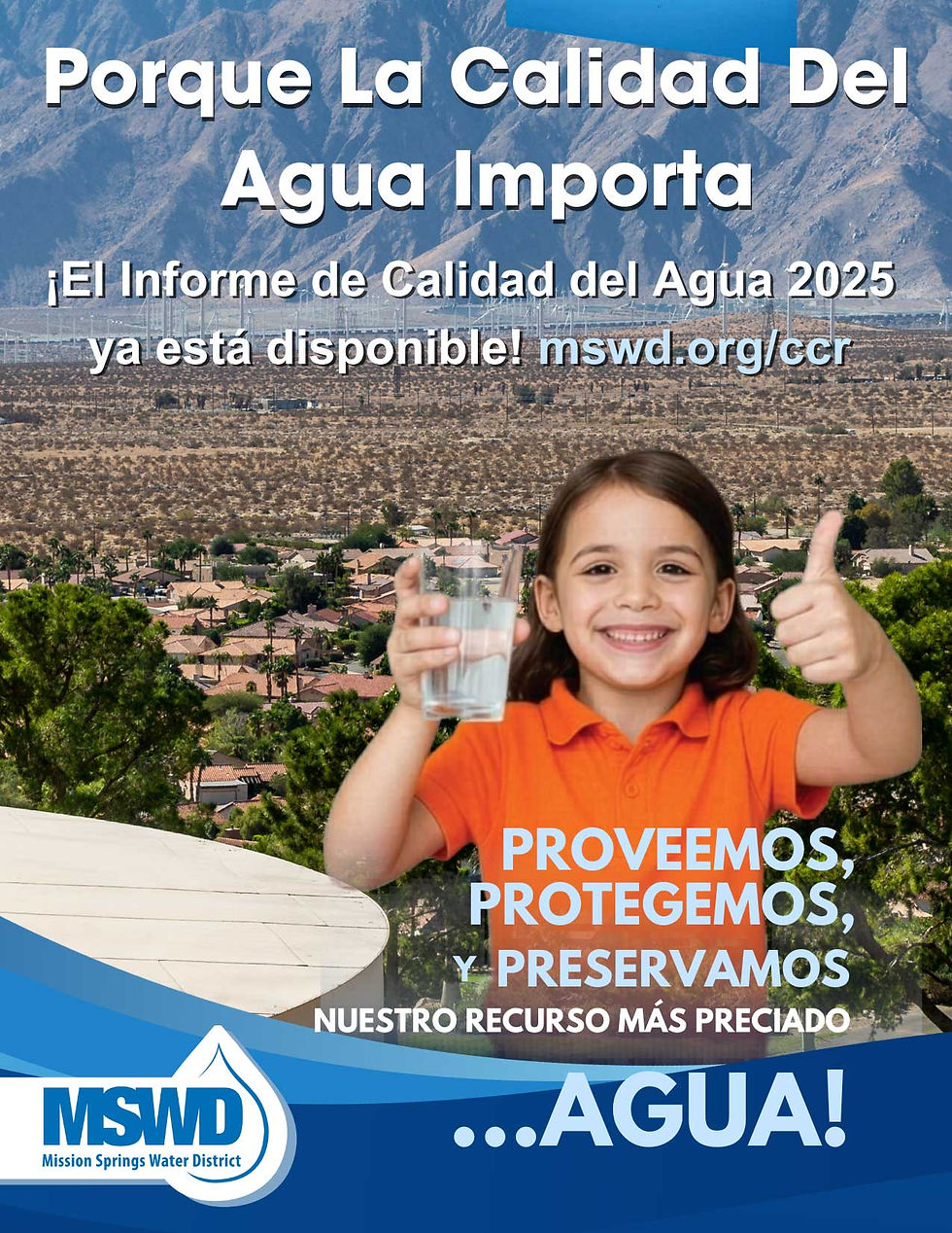 Los Informes Anuales de Calidad del Agua ya están disponibles