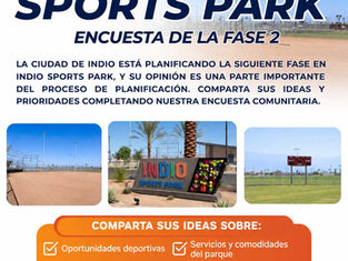Indio invita a participar en encuesta sobre Parque Deportivo