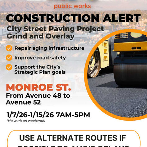 Indio iniciará obras de repavimentación en Monroe Street