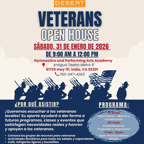 Desert Recreation District organiza Casa Abierta para Veteranos y Asamblea Comunitaria