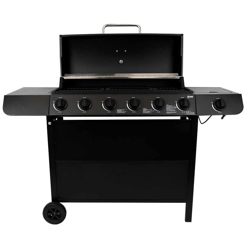 Miniatyrbild: DOSE Barbeque Gasolgrill 6+1 brännare svart 
