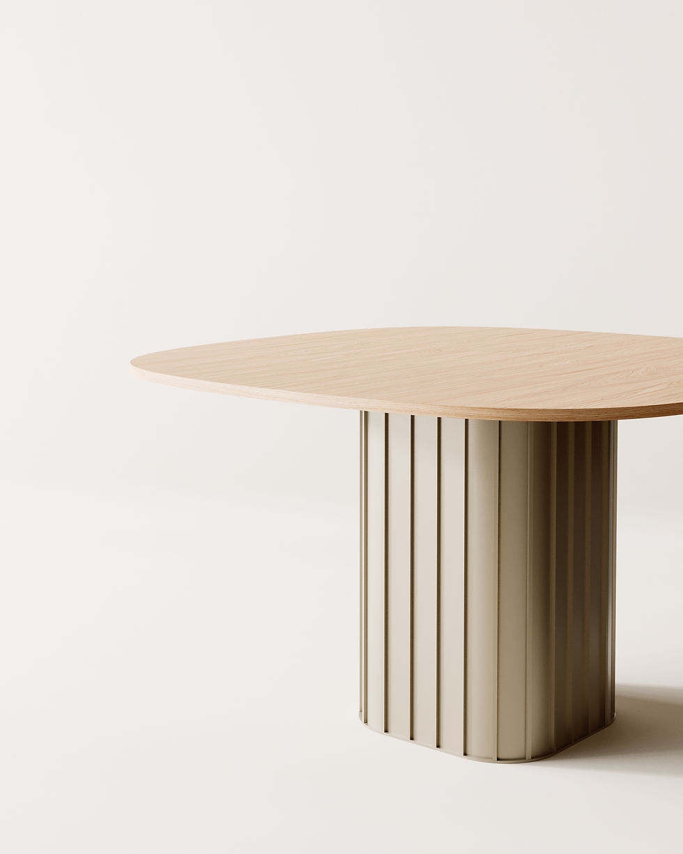 Photorealistic furniture visualization highlighting contemporary design, craftsmanship and material textures.