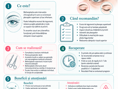 Blefaroplastia, infografic, Clinica Doctor Allia Dmour Iași