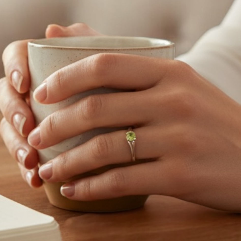 Thumbnail: Peridot Ring in 925 Silver