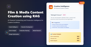 Film and Media Content Creation using RAG: AI-Powered Scriptwriting and Production Intelligence