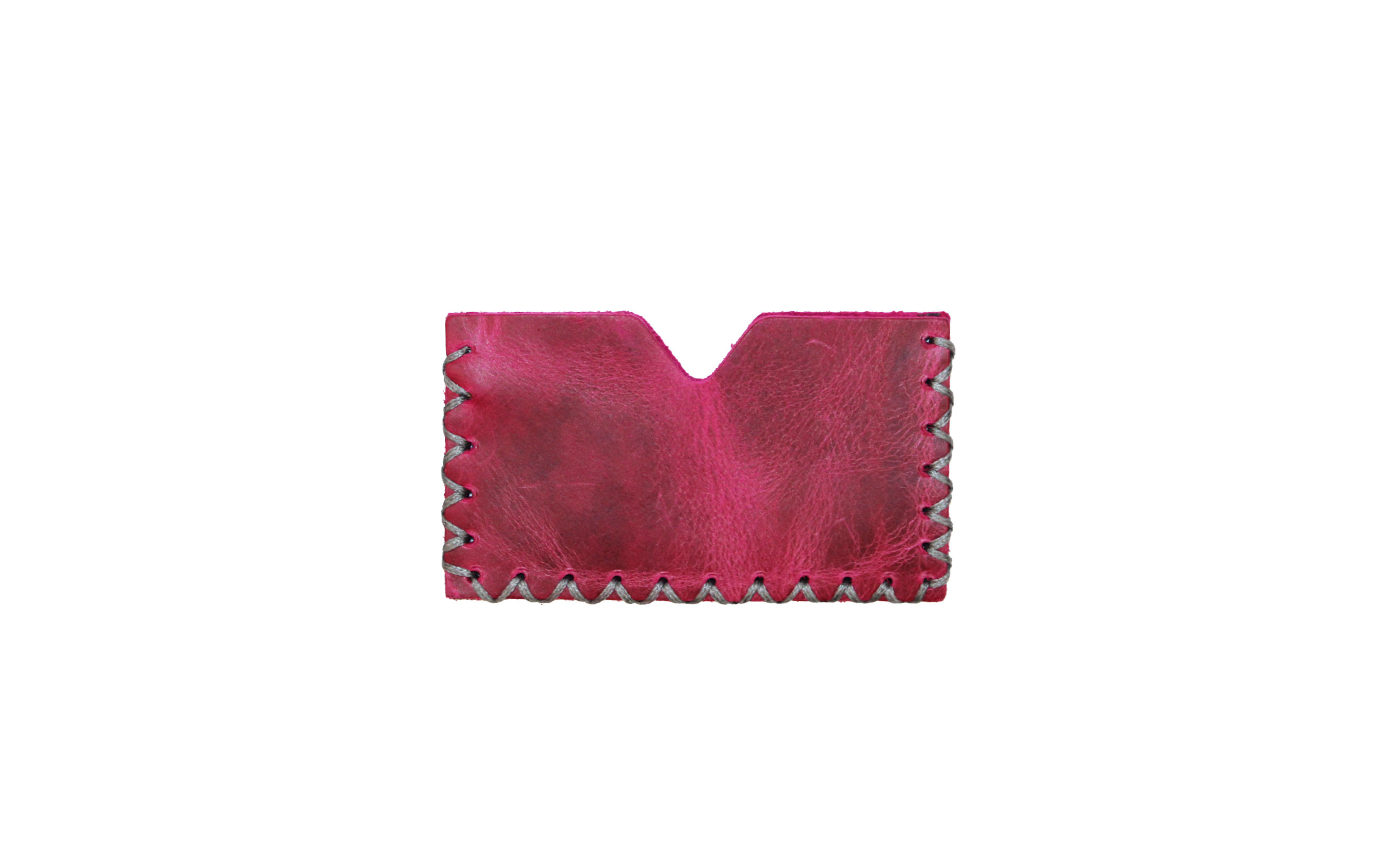 Waxed Fuchsia Single Card Holder