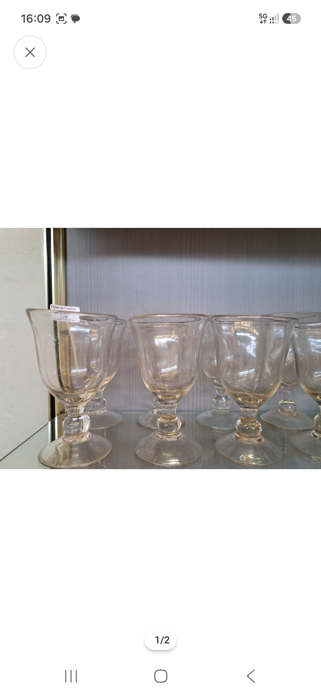 Réf. 435 - SUITE DE 12 ANCIENS VERRES SOUFFLÉS SUR PIEDOUCH
