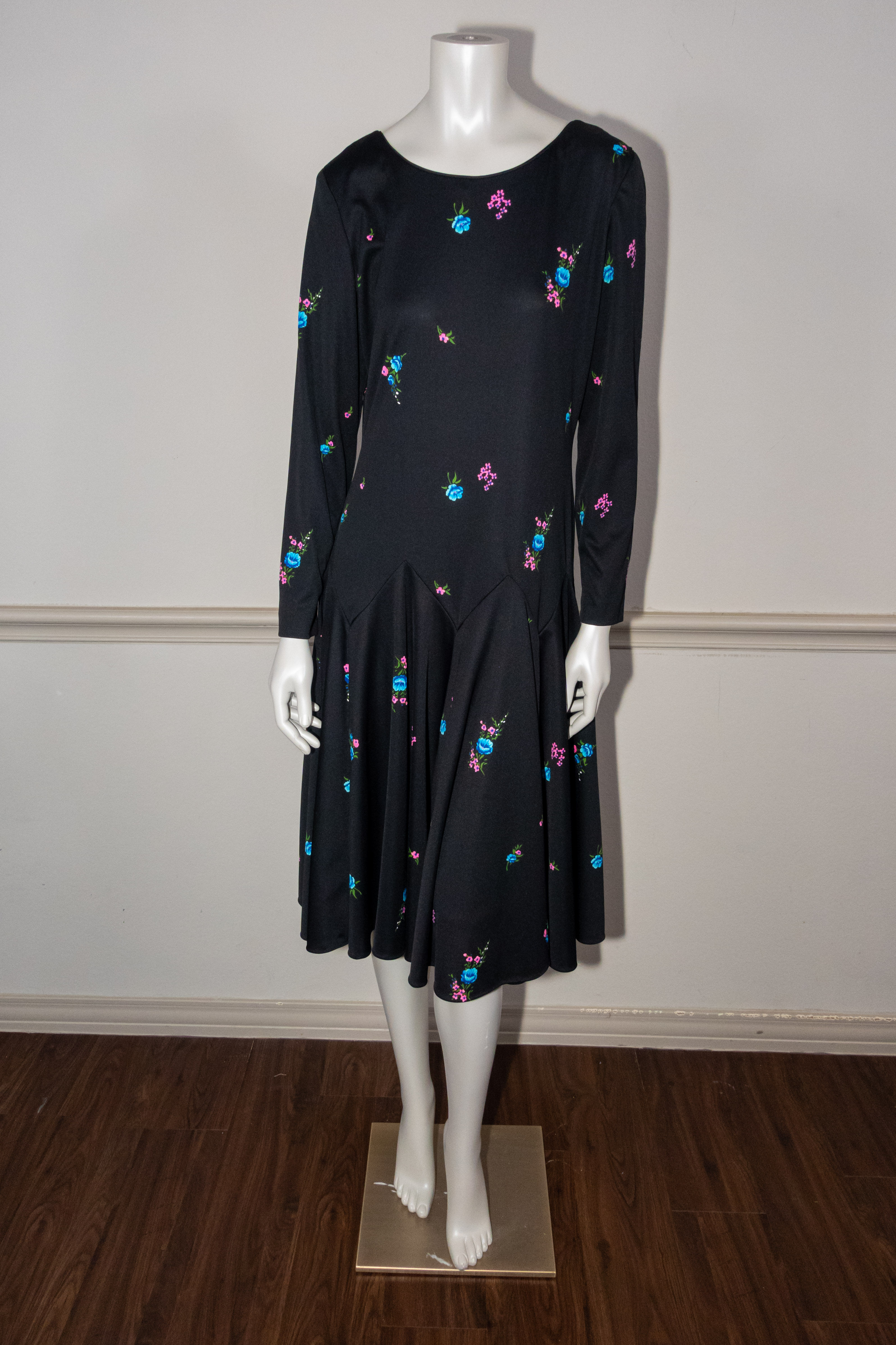 Floral Drop Waist Midi Dress