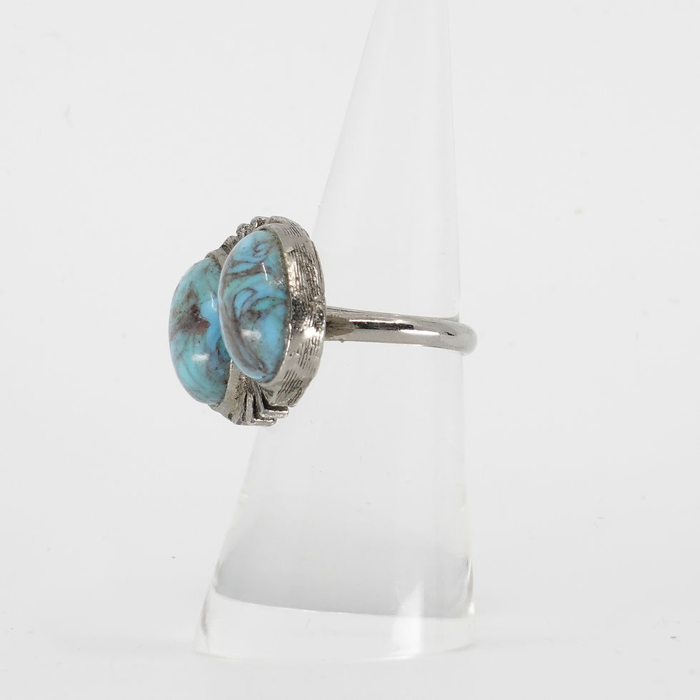 Thumbnail: Dual Stone Faux Turquoise Ring
