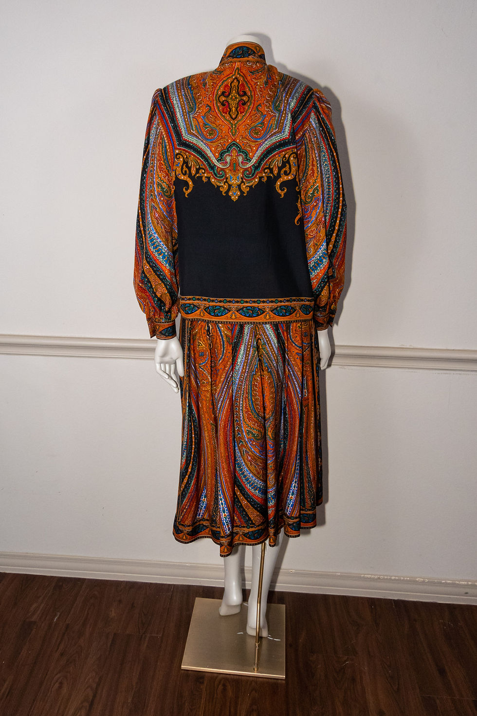 Thumbnail: Paisley High Neck Blouse & Midi Skirt Set