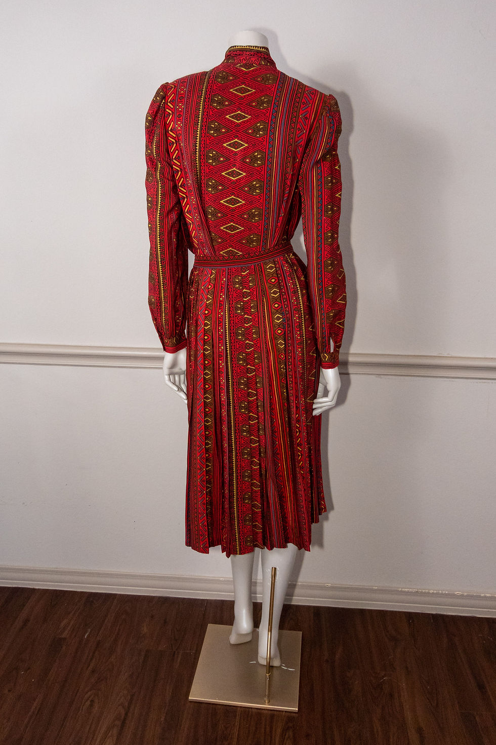 Thumbnail: Silk Tribal Print Top & Pleated Midi Skirt
