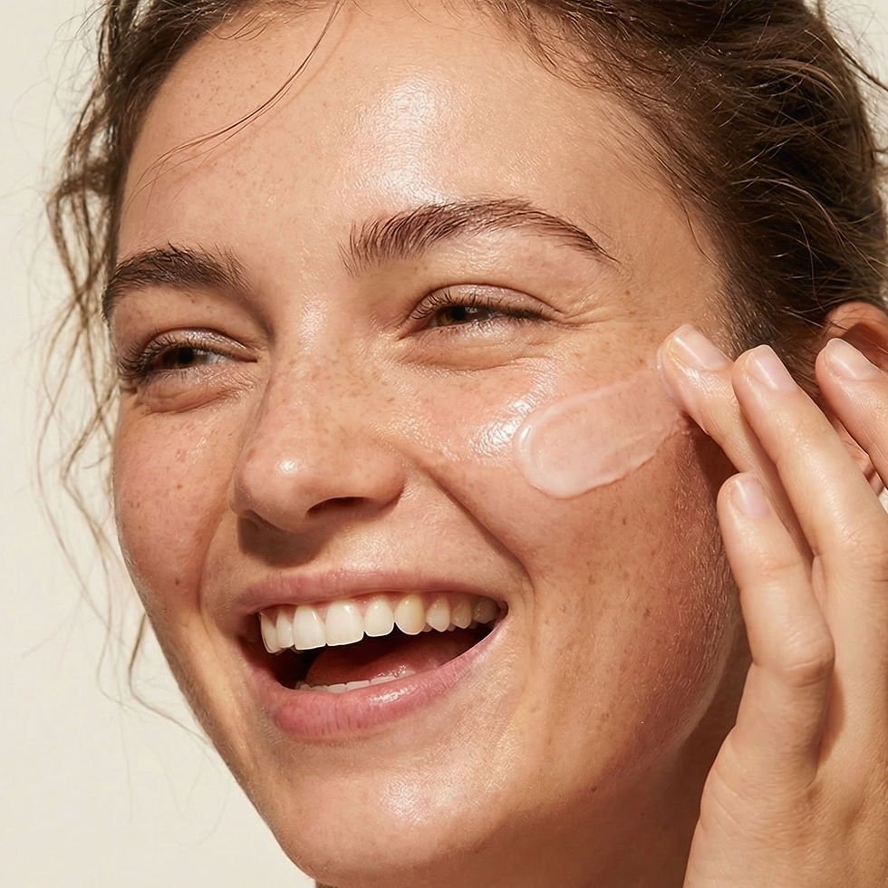 Woman Applying Skincare