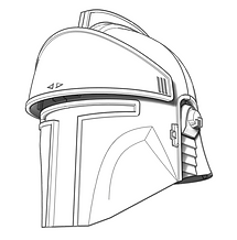 Mynock's Den Mando Centurion Helmet Line Drawing