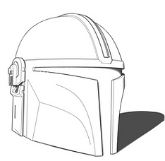 Mynock's Den Mando Operator Helmet Line Drawing